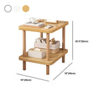 Contemporary Wood Small Round Bedside Table with Shelf