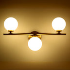 Medieval Globe Gold Vanity Light in Glass Lampshade