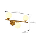 Medieval Globe Gold Vanity Light in Glass Lampshade
