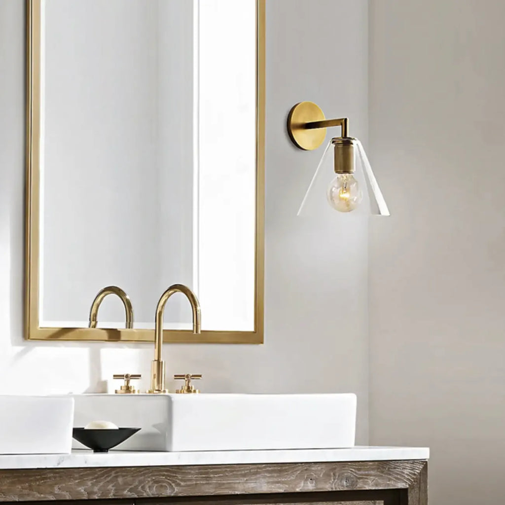 Versatile Bathroom Mini Vanity Light with Clear Glass Shade