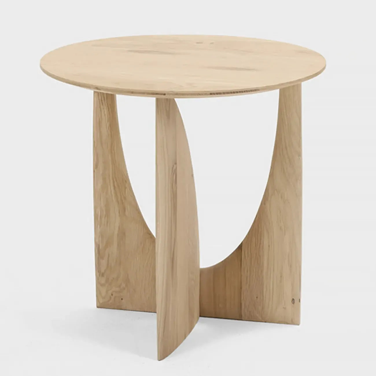 20-inch Natural Wood Round Side Table for Living Room
