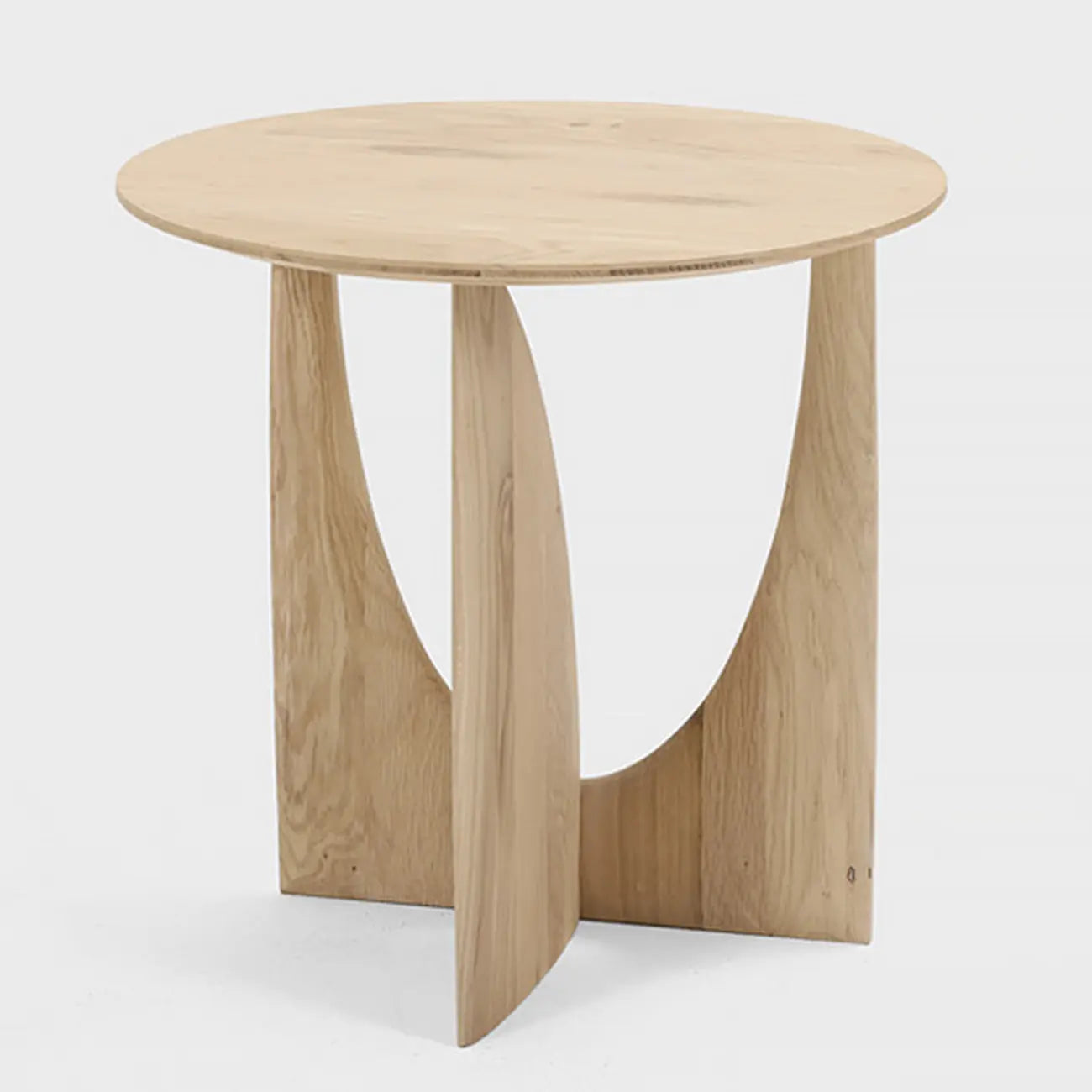 20-inch Natural Wood Round Side Table for Living Room