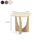 20-inch Natural Wood Round Side Table for Living Room