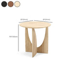 20-inch Natural Wood Round Side Table for Living Room