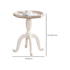 Glam White Wooden Accent Side Table with Tray Top for Bedroom