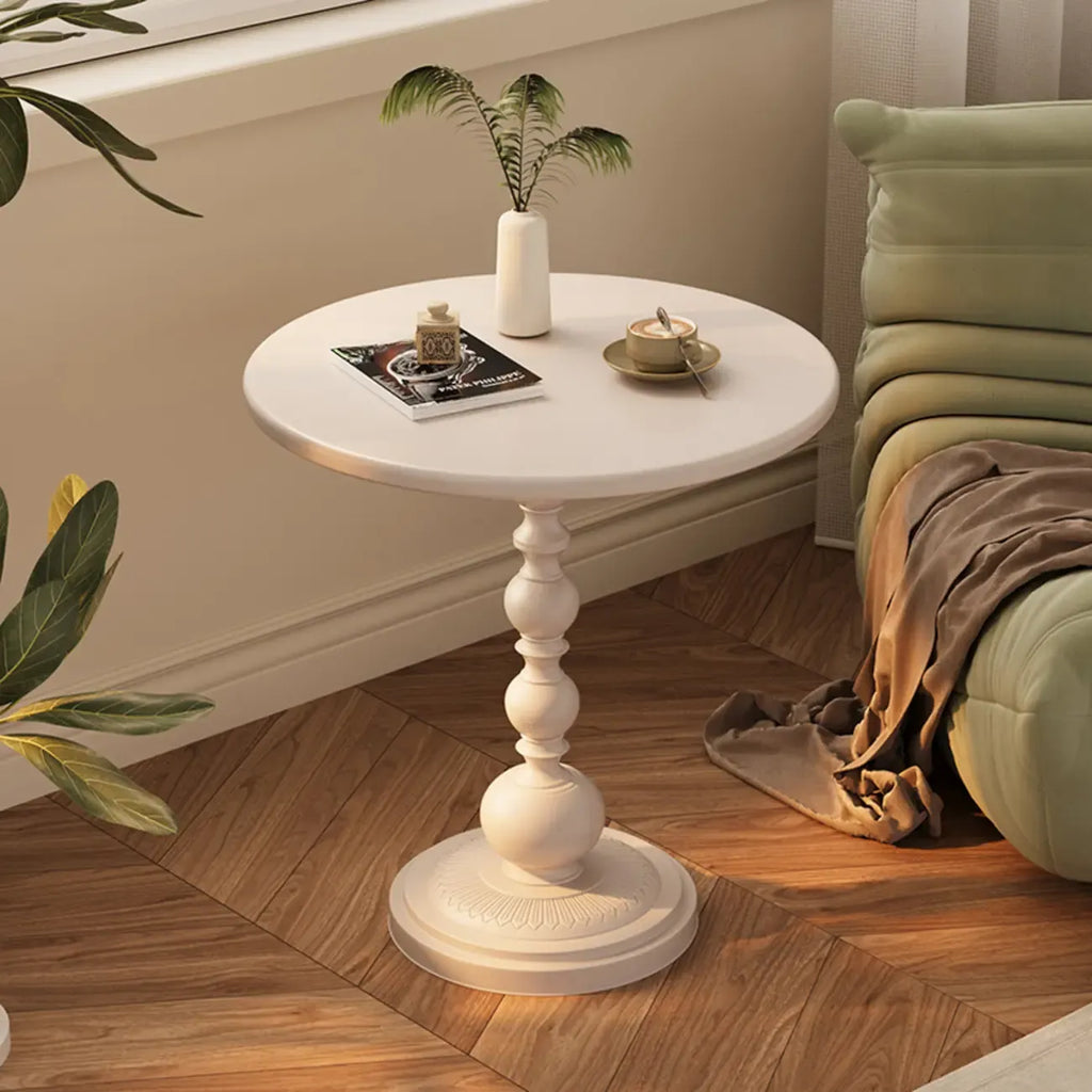 Nordic Round Black Metal Accent Table for Living Room