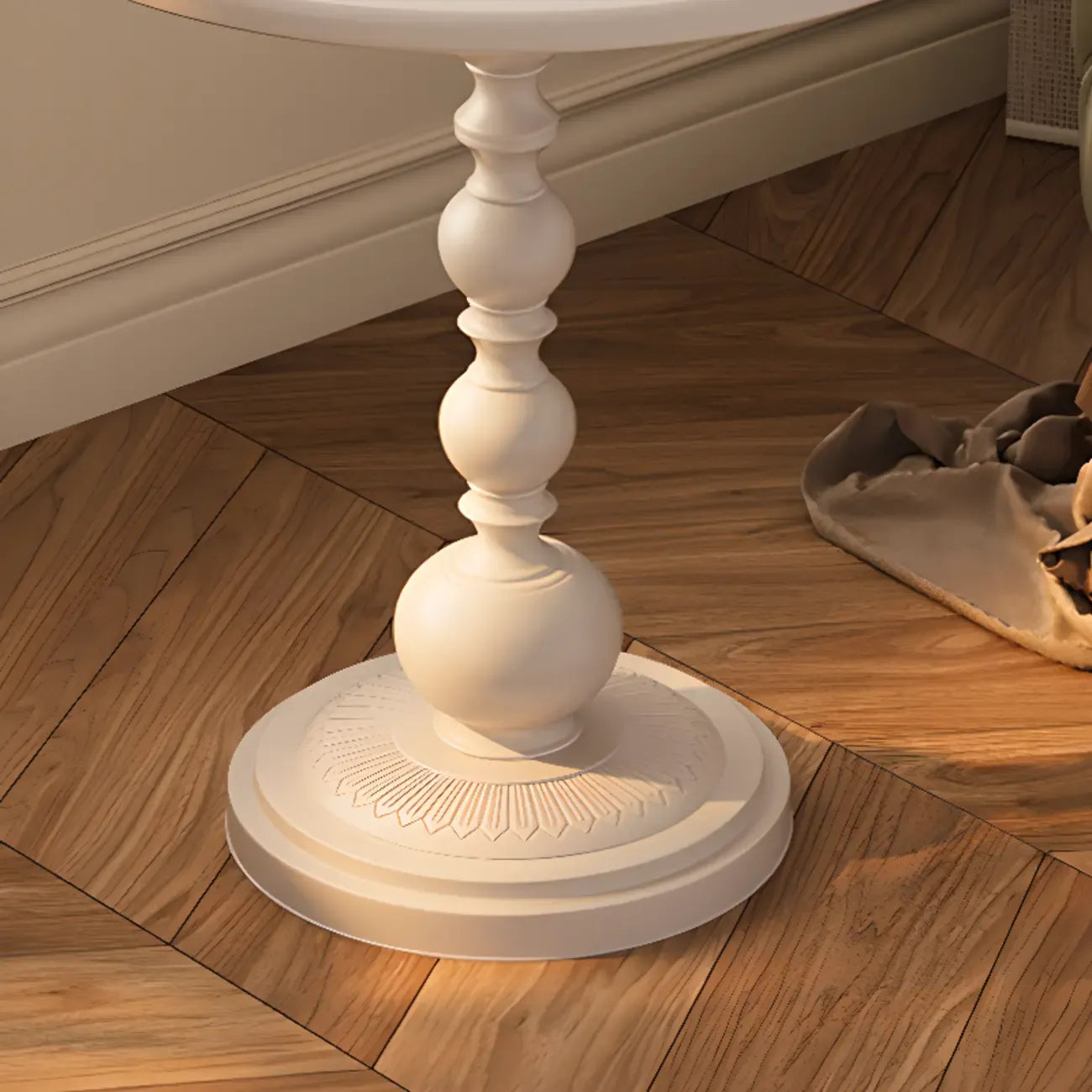 Nordic Round Black Metal Accent Table for Living Room