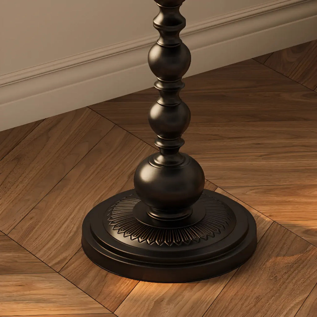 Nordic Round Black Metal Accent Table for Living Room