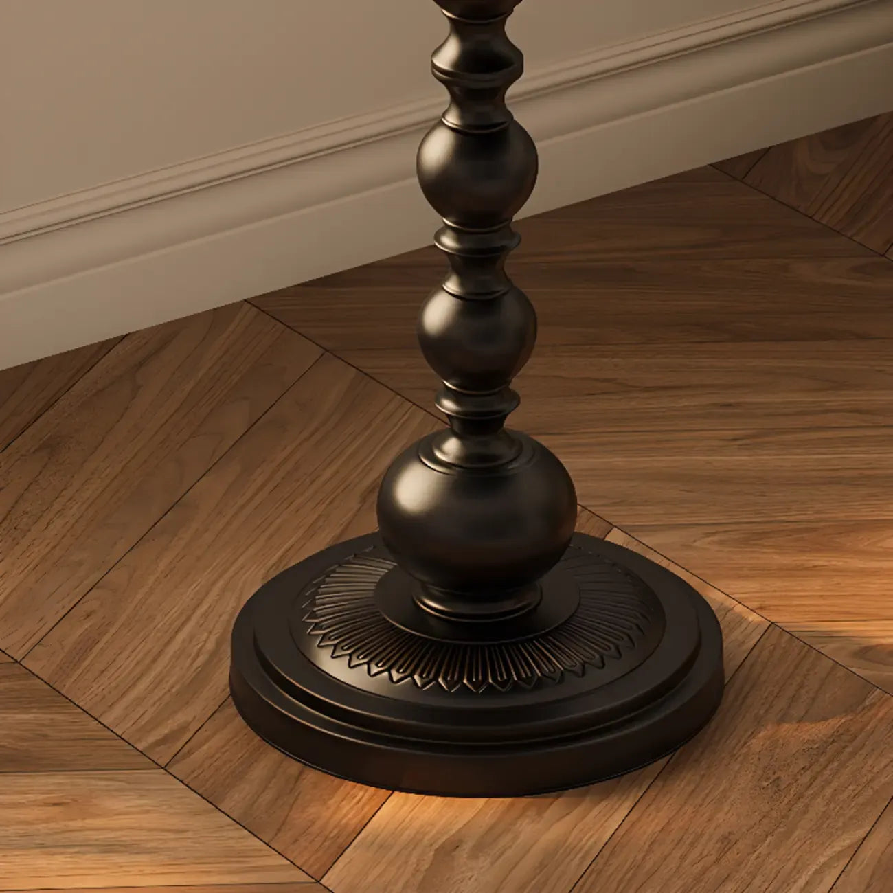 Nordic Round Black Metal Accent Table for Living Room