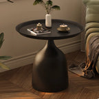 Nordic Round Black Metal Accent Table for Living Room