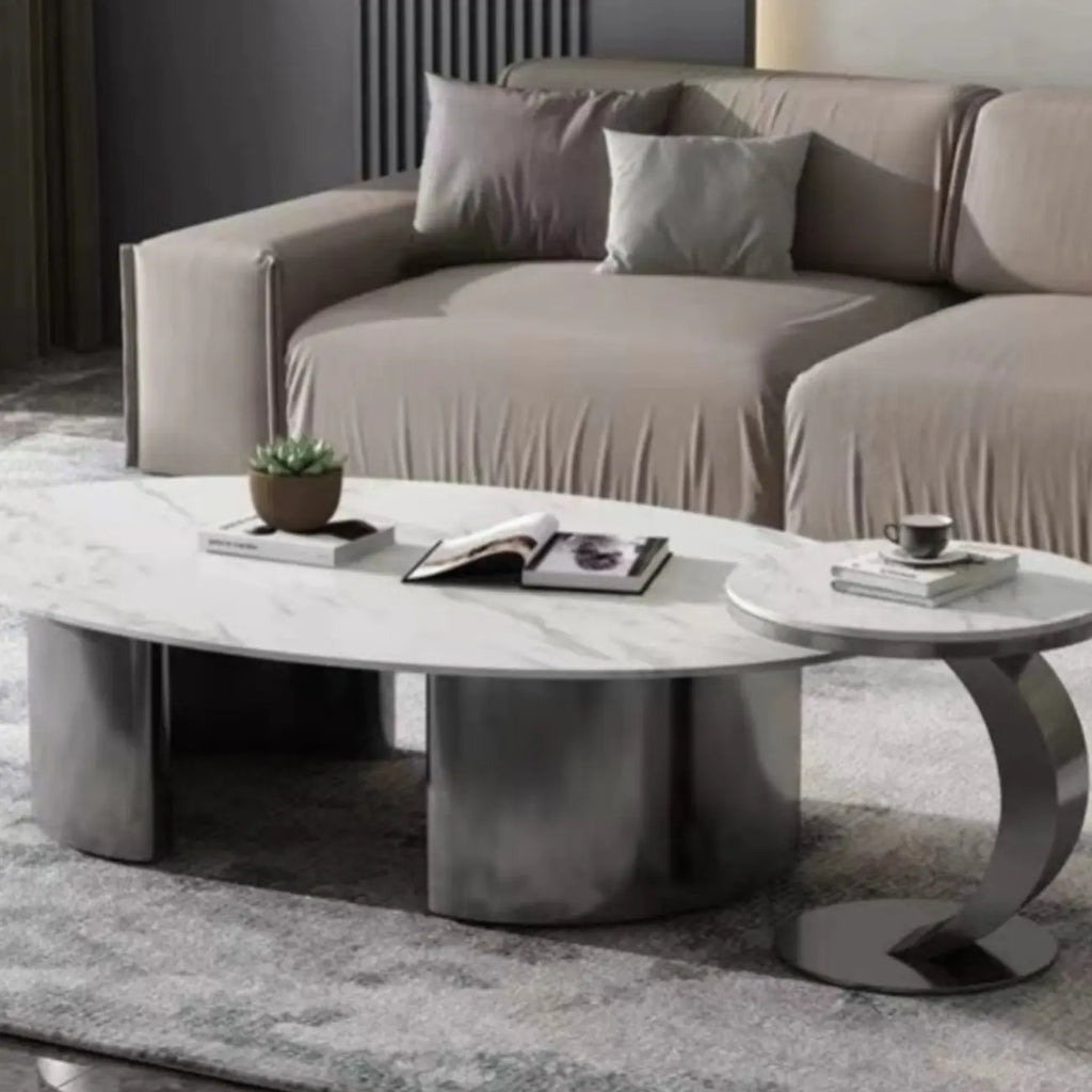 Classic Small Round Metal Side Table for Living Room