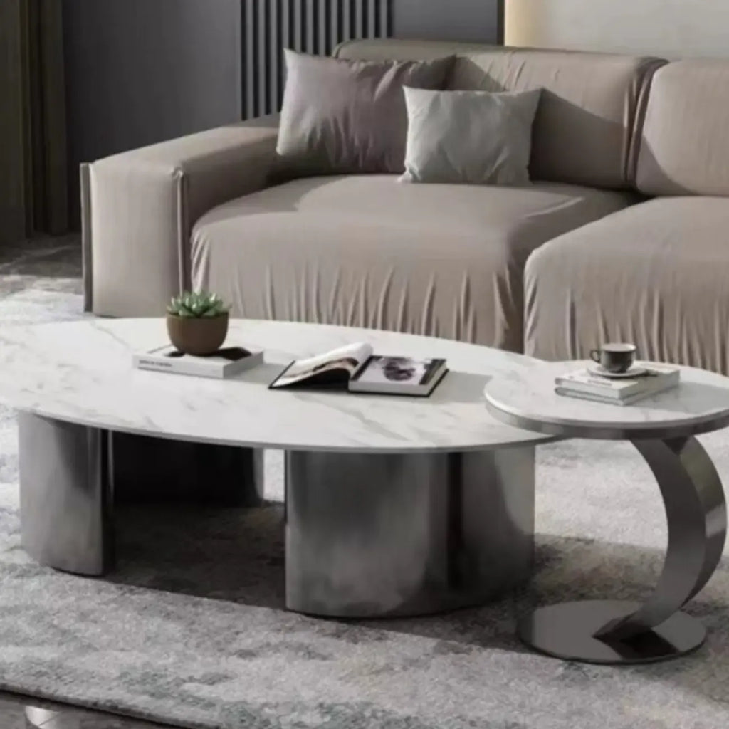 Classic Small Round Metal Side Table for Living Room