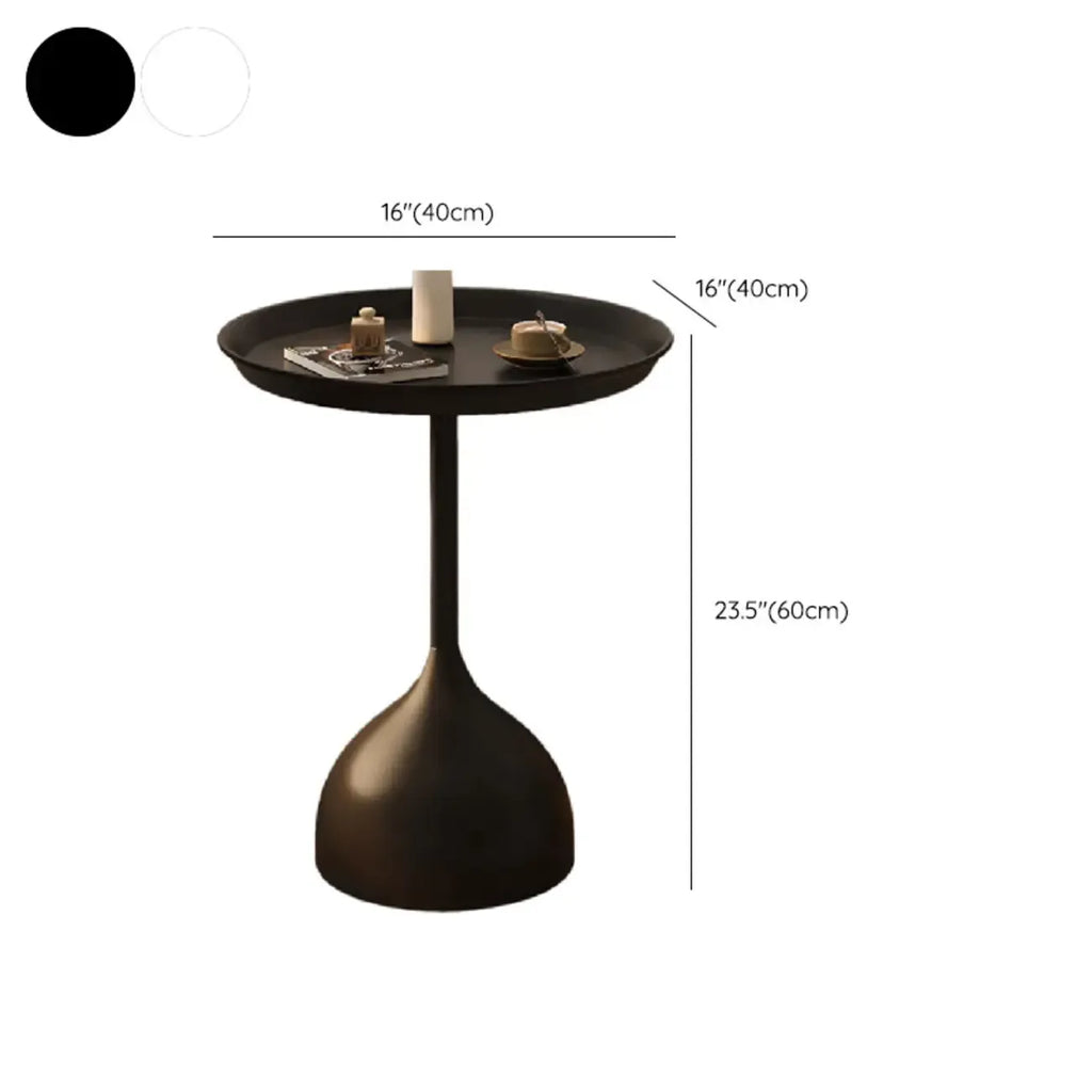 Nordic Round Black Metal Accent Table for Living Room