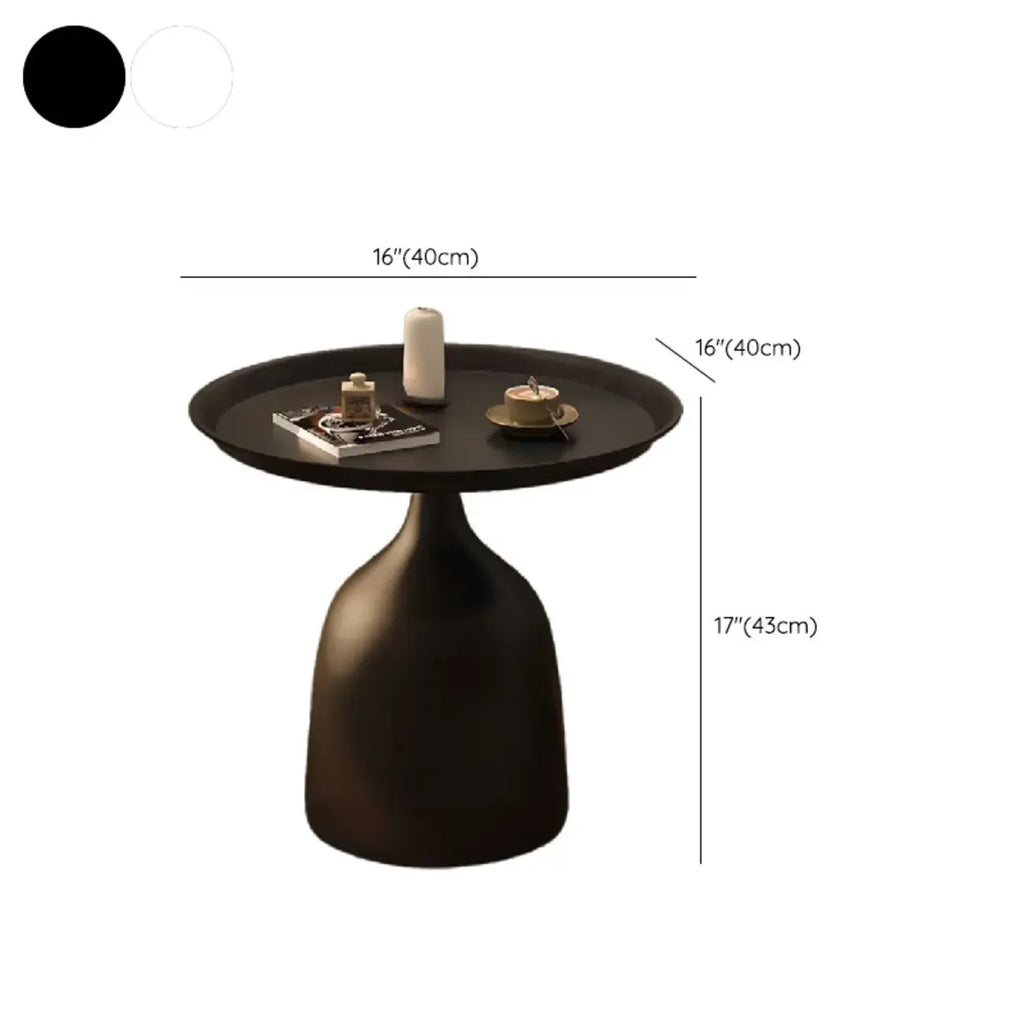 Nordic Round Black Metal Accent Table for Living Room
