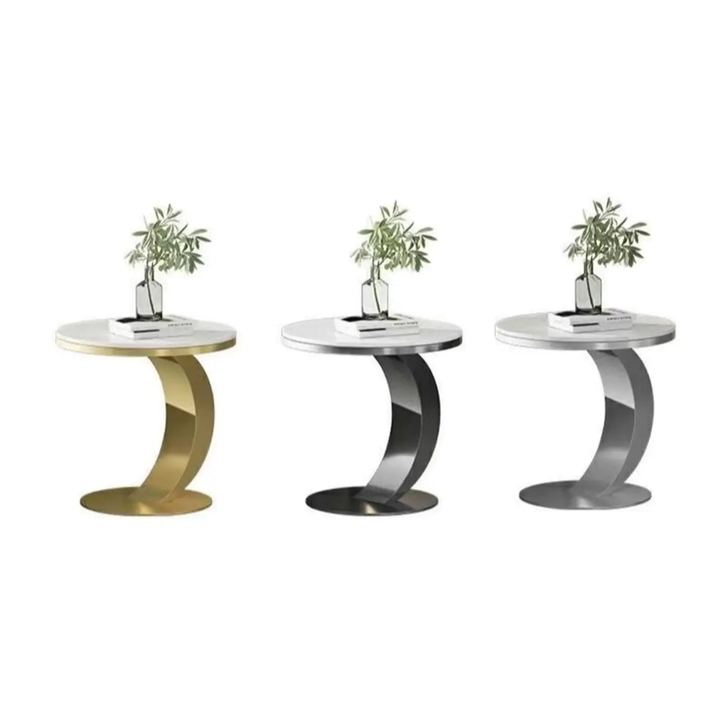 Classic Small Round Metal Side Table for Living Room