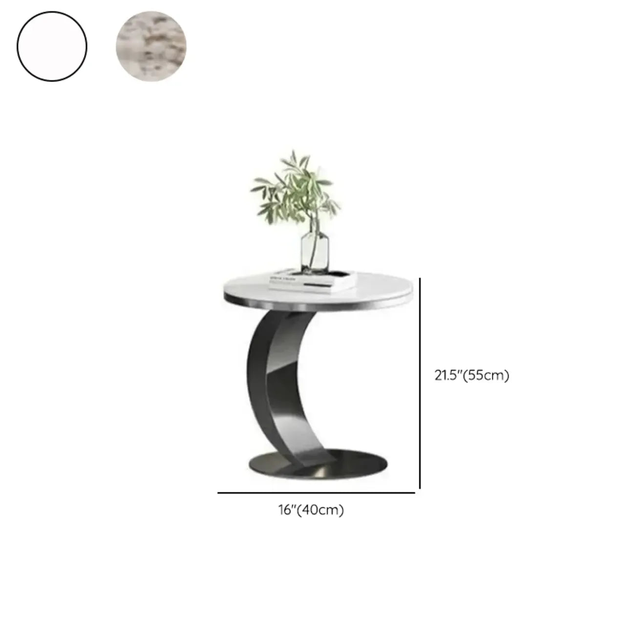 Classic Small Round Metal Side Table for Living Room