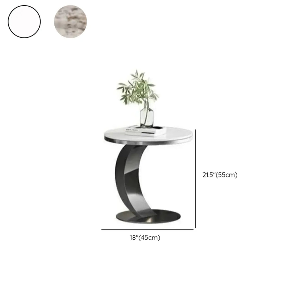 Classic Small Round Metal Side Table for Living Room