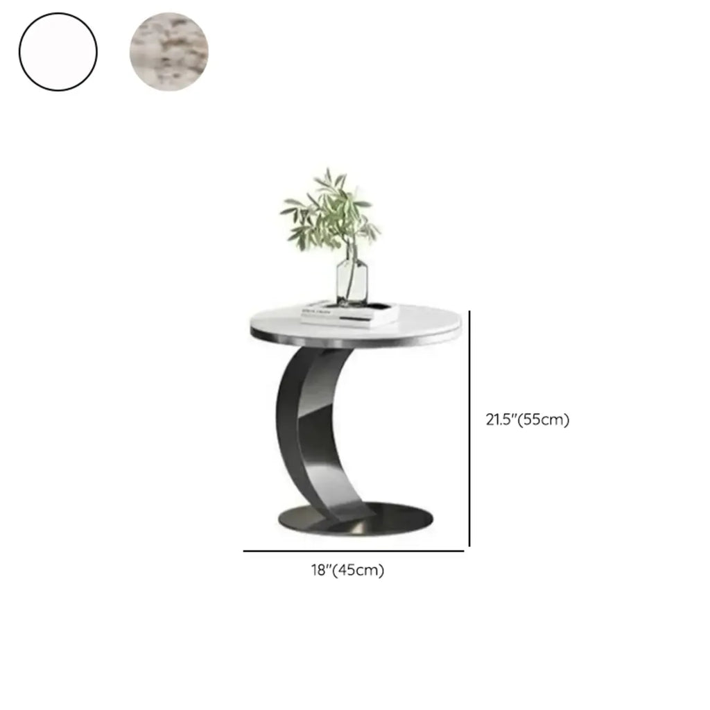 Classic Small Round Metal Side Table for Living Room