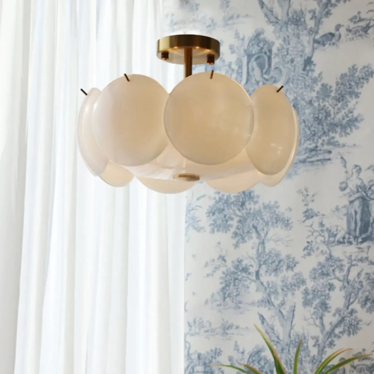 Geometric Round Ceiling Light Fixture for Modern Living Room