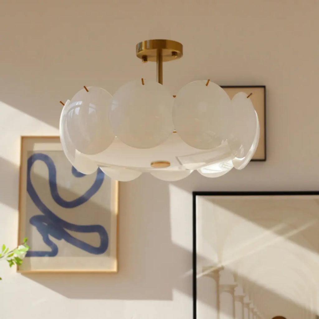 Geometric Round Ceiling Light Fixture for Modern Living Room