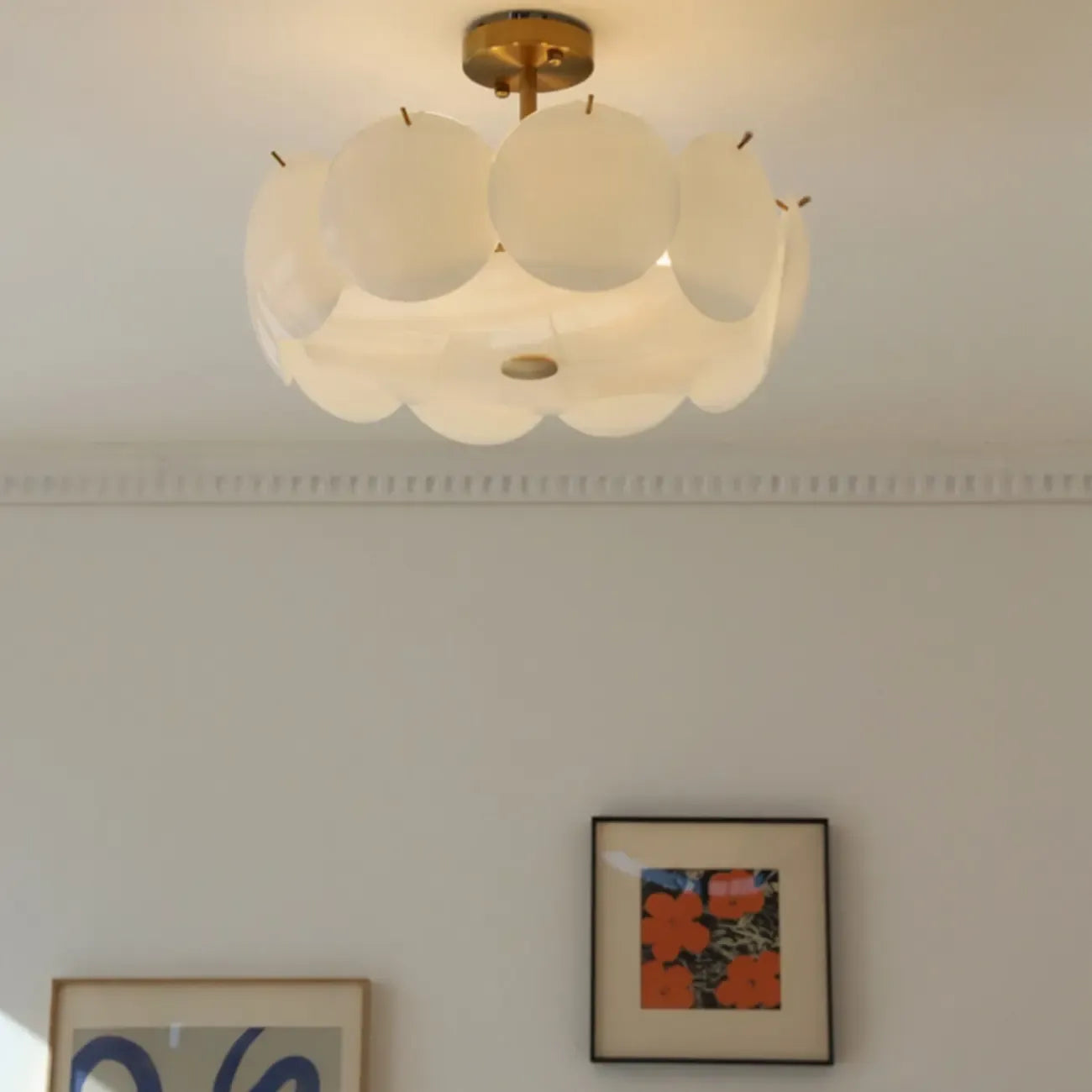 Geometric Round Ceiling Light Fixture for Modern Living Room