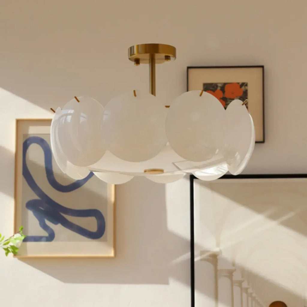 Geometric Round Ceiling Light Fixture for Modern Living Room