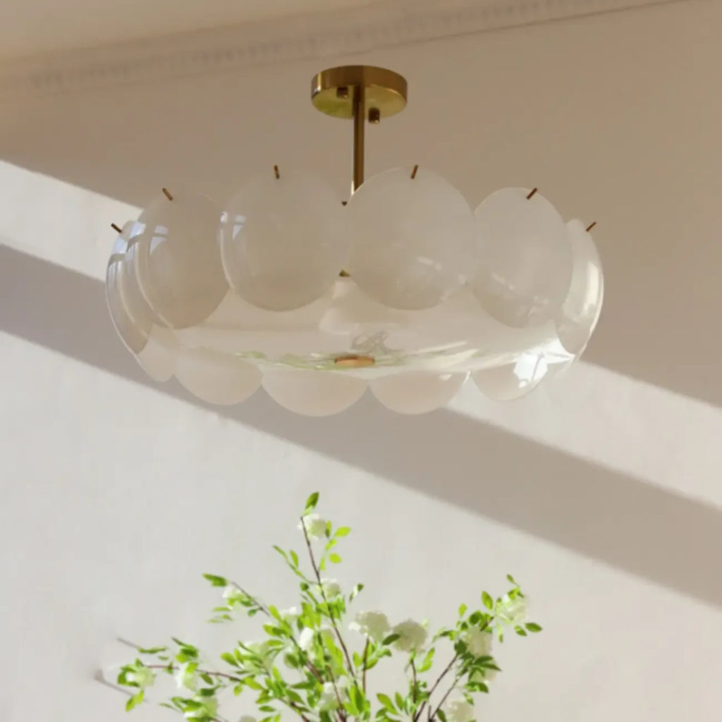 Geometric Round Ceiling Light Fixture for Modern Living Room