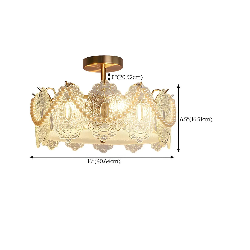 Geometric Round Ceiling Light Fixture for Modern Living Room