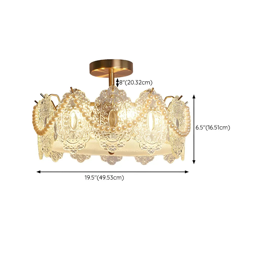 Geometric Round Ceiling Light Fixture for Modern Living Room