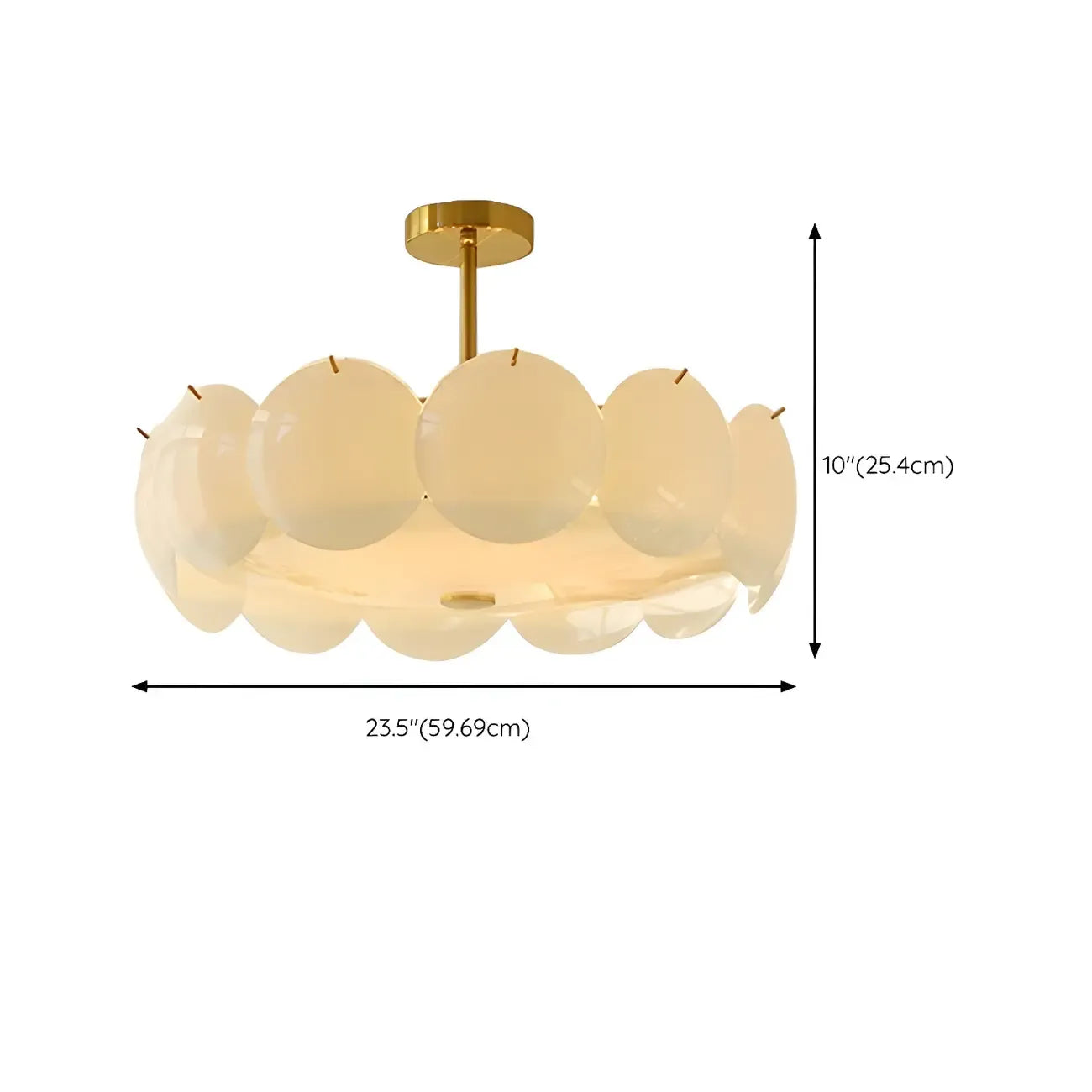 Geometric Round Ceiling Light Fixture for Modern Living Room