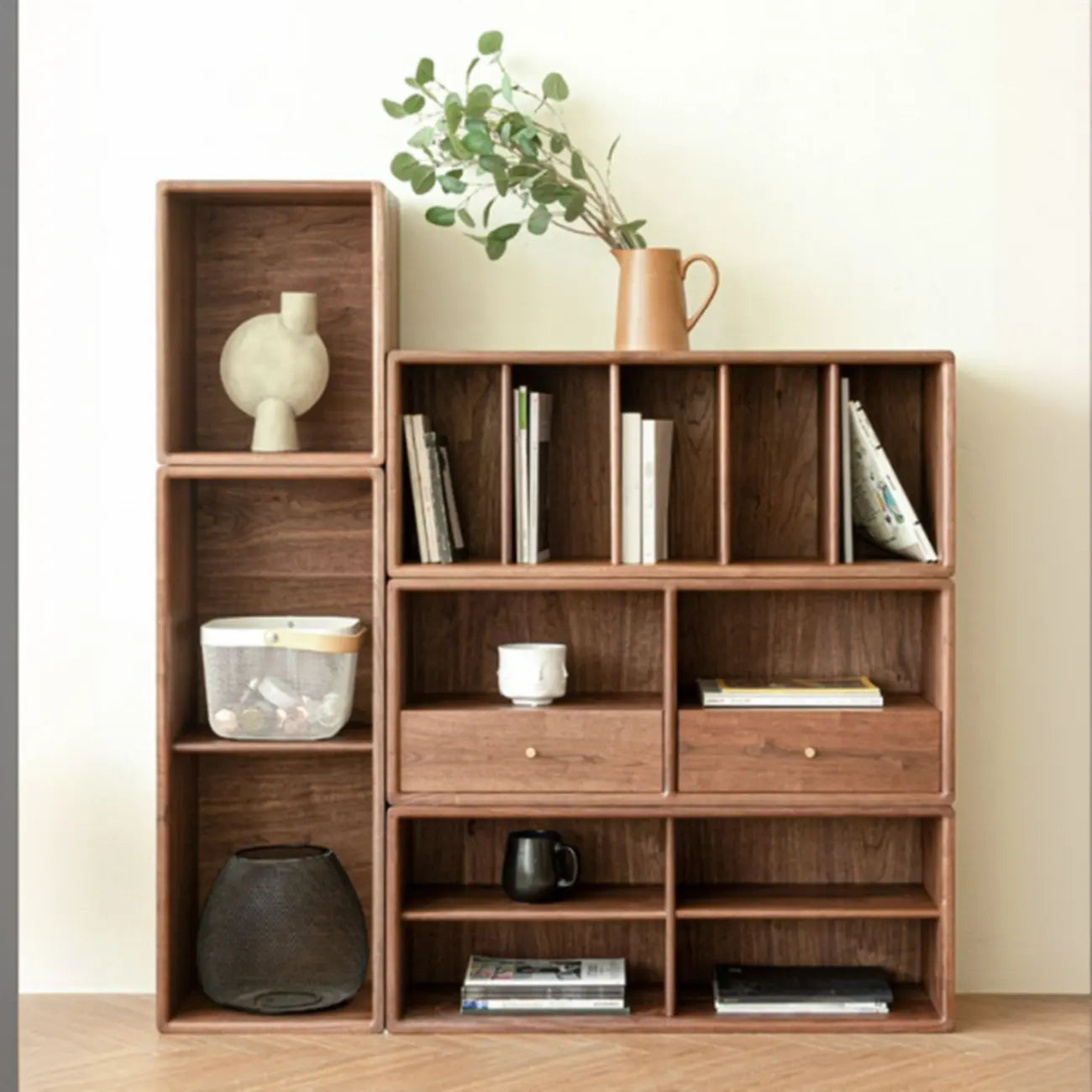 Modern Pine Rectangular Accent Cabinet for Home Display