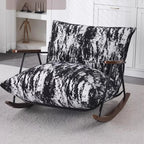 Modern Stain Resistant Upholstered Rocking Chair for Living Room