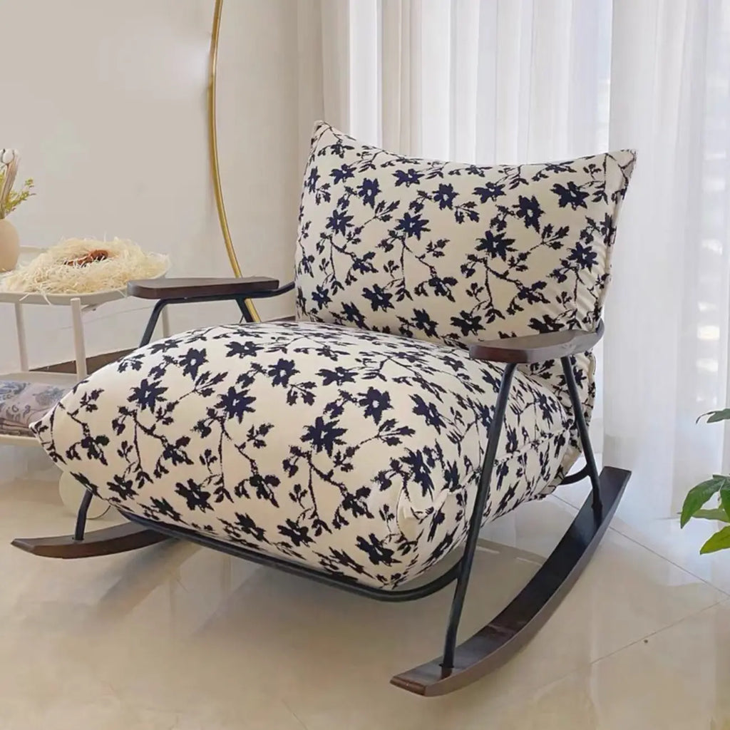 Modern Stain Resistant Upholstered Rocking Chair for Living Room