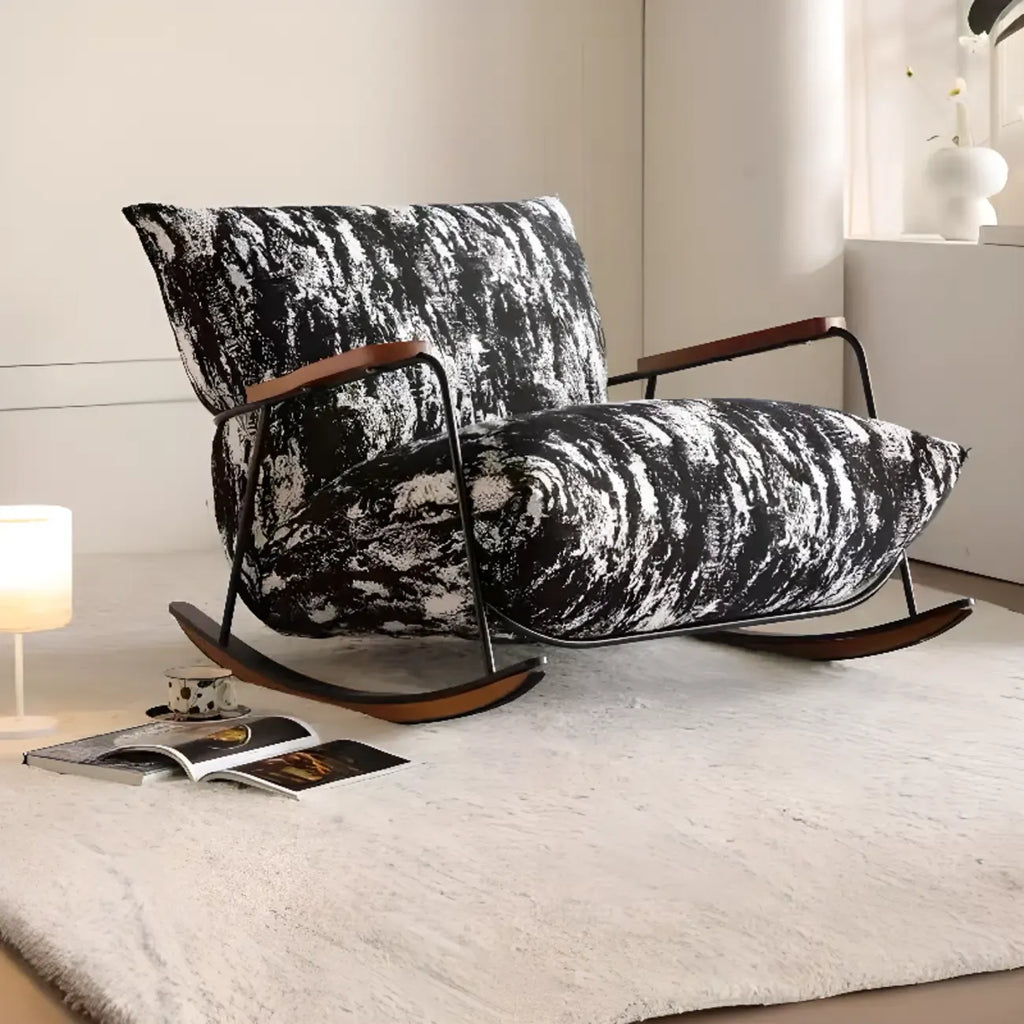 Modern Stain Resistant Upholstered Rocking Chair for Living Room