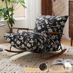 Modern Stain Resistant Upholstered Rocking Chair for Living Room