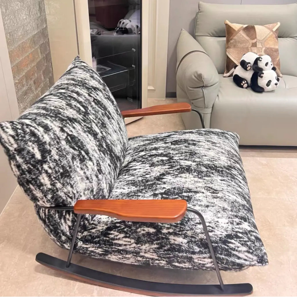 Modern Stain Resistant Upholstered Rocking Chair for Living Room