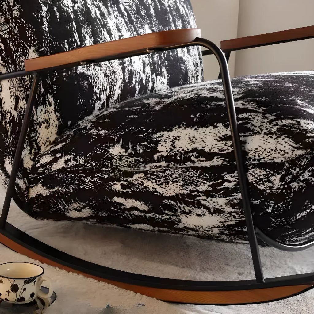Modern Stain Resistant Upholstered Rocking Chair for Living Room
