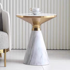 Glam Chairside Metal Round End Table for Living Room