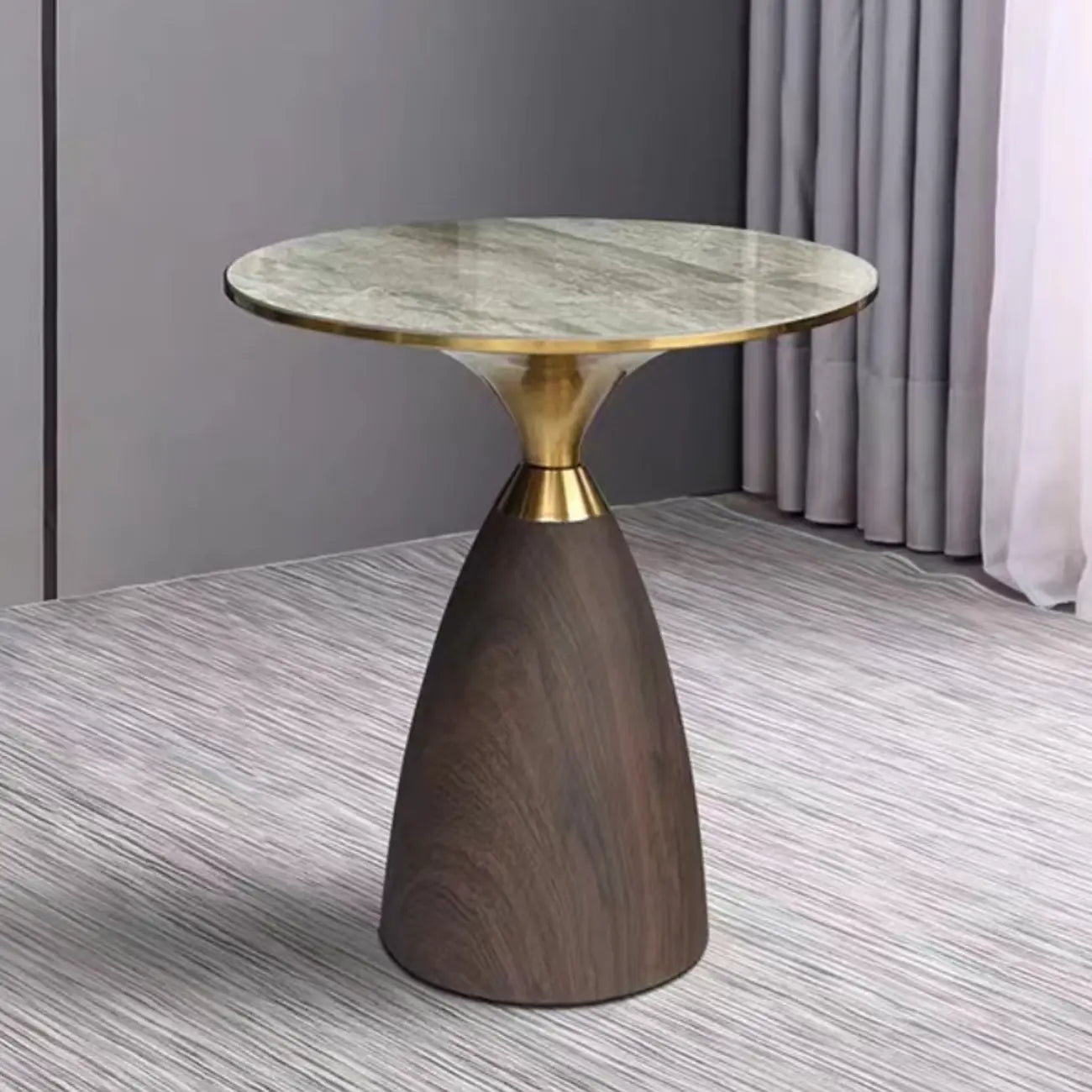 Glam Chairside Metal Round End Table for Living Room