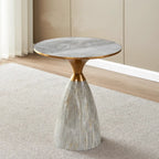 Glam Chairside Metal Round End Table for Living Room