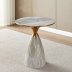 Glam Chairside Metal Round End Table for Living Room