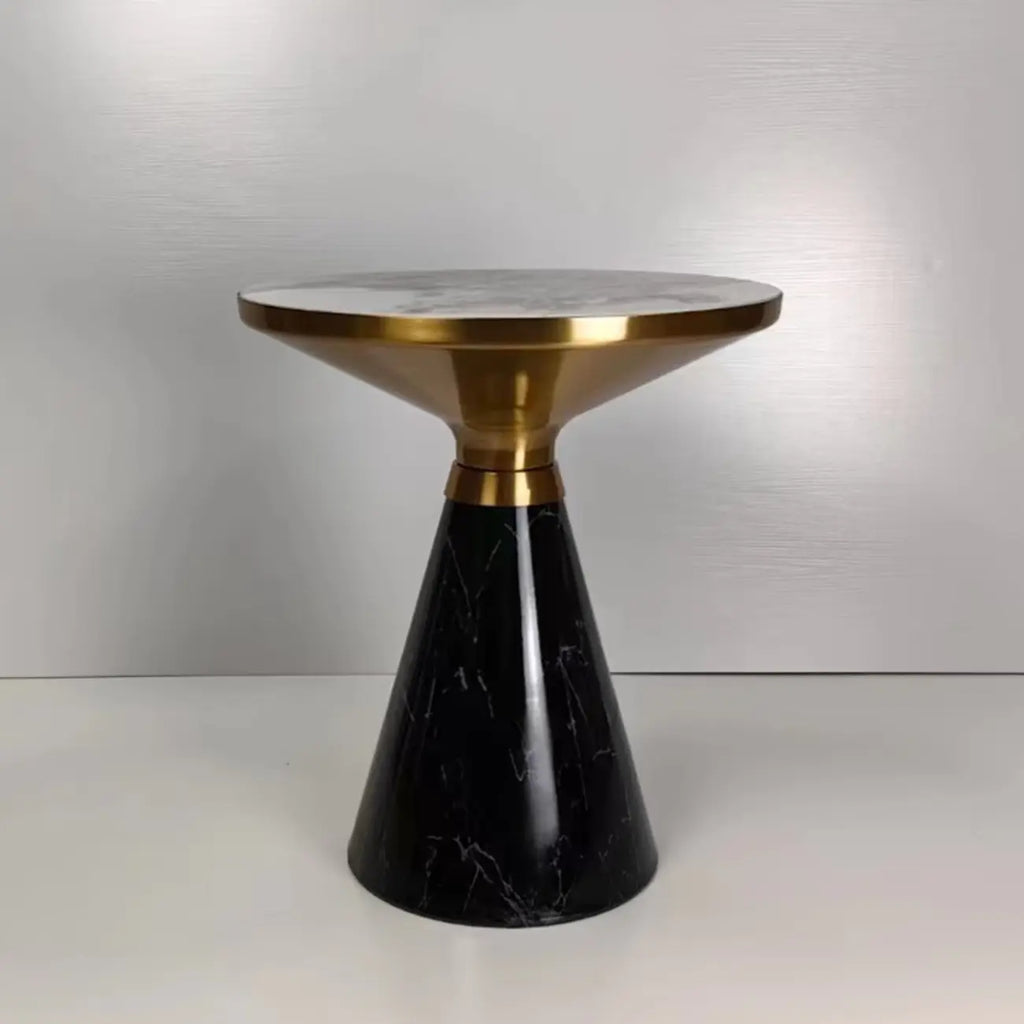Glam Chairside Metal Round End Table for Living Room