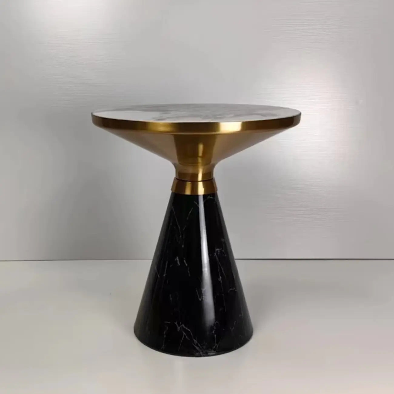Glam Chairside Metal Round End Table for Living Room
