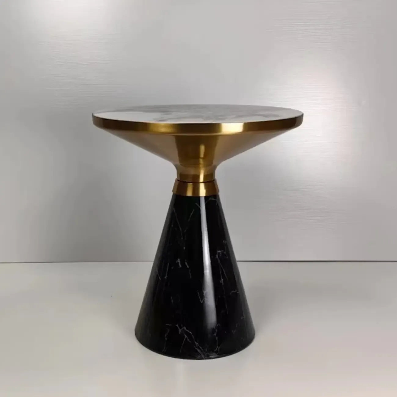 Glam Chairside Metal Round End Table for Living Room