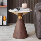 Glam Chairside Metal Round End Table for Living Room