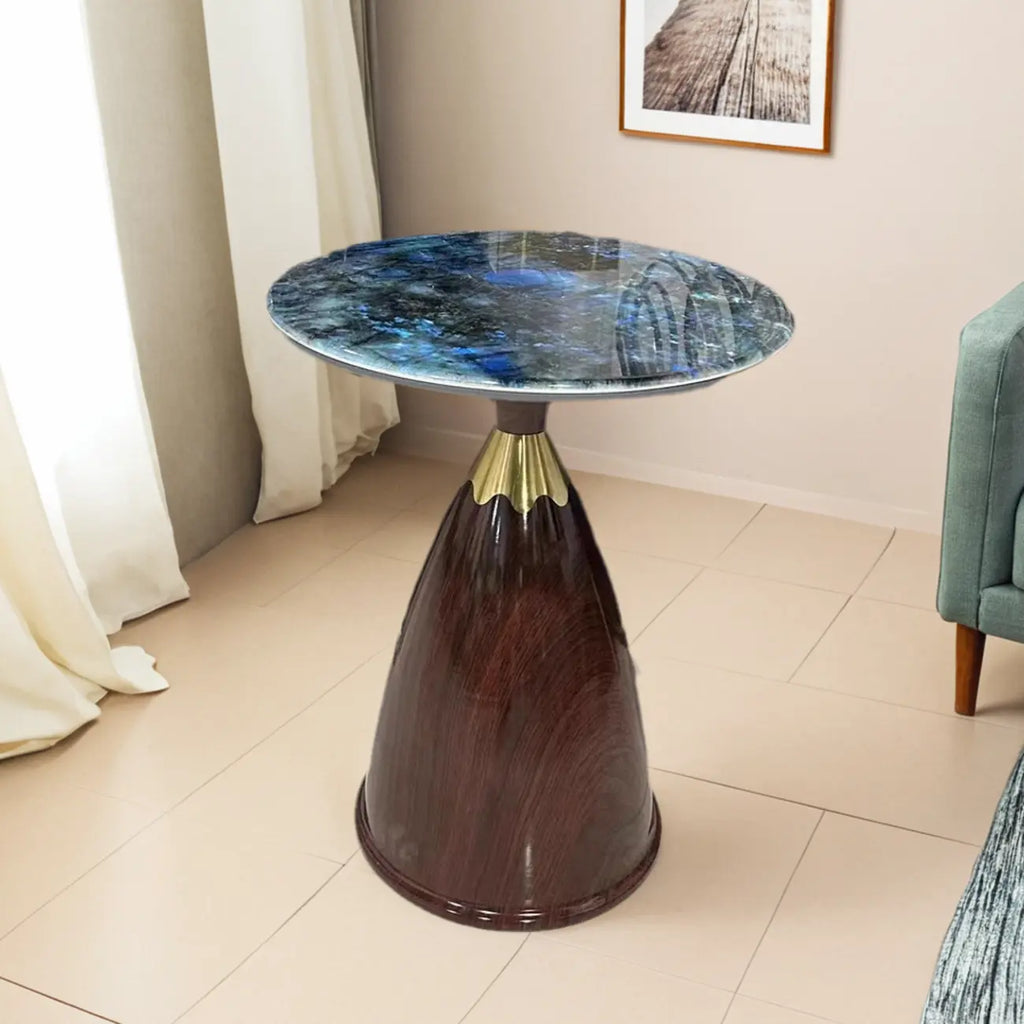 Glam Chairside Metal Round End Table for Living Room