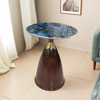 Glam Chairside Metal Round End Table for Living Room