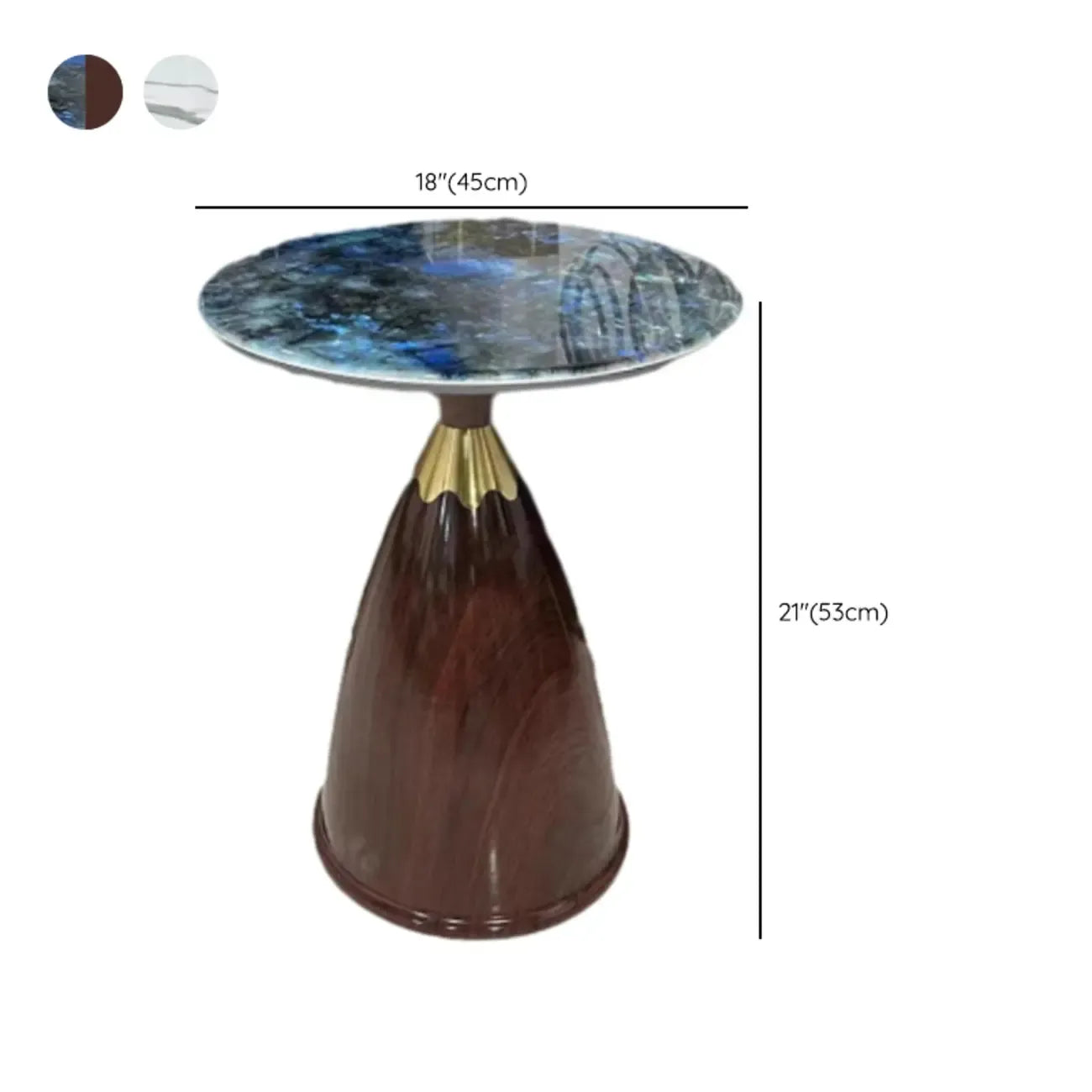 Glam Chairside Metal Round End Table for Living Room