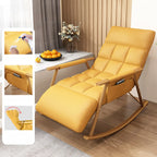 Modern Metal Track Arms Upholstered Rocking Chair