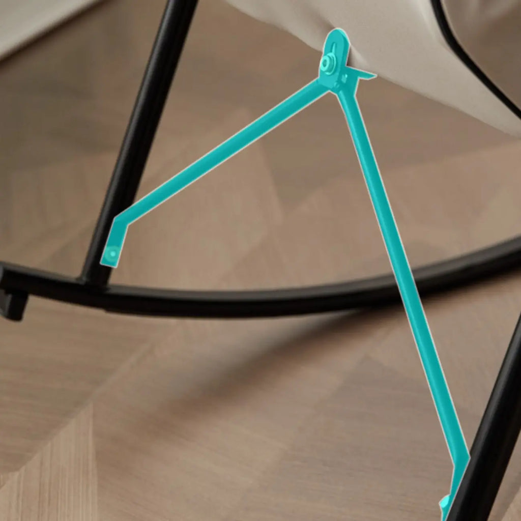 Modern Metal Track Arms Upholstered Rocking Chair